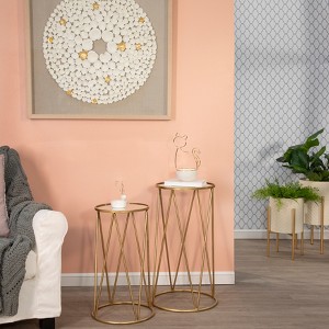 Sagebrook Home 6" Ceramic Trinket Tray - Bunny Rabbit Jewelry Holder in White with Gold Metal Ears - Decorative Jewelry Storage - 1 of 4