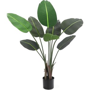 Artificial Plants Indoor, Bird of Paradise Fake Plant, Banana Leaf Tree, Tropical Palm Trees Room Decor, Floor Plant for Home Garden Living Room - 1 of 4