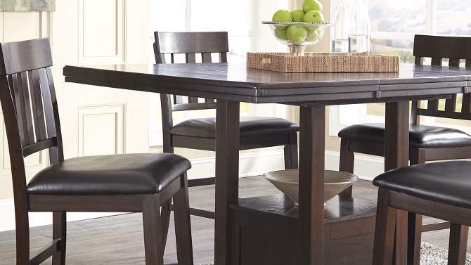 Counter Height Extendable Dining Table Dark Chestnut - Signature Design by Ashley, 2 of 9, play video