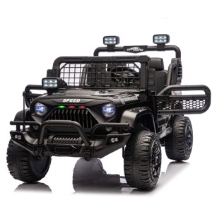 TopComfy Baby Walkers Two Seater Kids Ride On Car Four Wheel Shock Absorption Kids Toy Kids Gift Outdoor Play for Kids, Black, 44.09"*26.38"*12.99" - 1 of 4