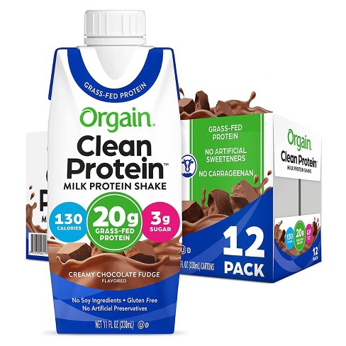 Orgain Clean Grass-Fed Protein Shake - Creamy Chocolate Fudge - 12ct - image 1 of 4