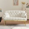 NicBex Teddy Fabric Loveseat Sofa Modern Upholstered Loveseat Couch with Metal Legs Small Tufted Sofa Couch for Bedroom,Living Room - 2 of 4