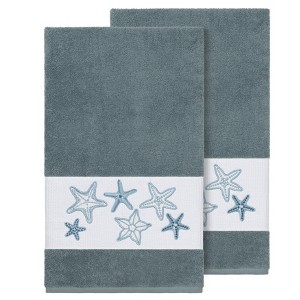 Linum Home Textiles 100% Turkish Cotton LYDIA Embellished Towel Set - 1 of 2