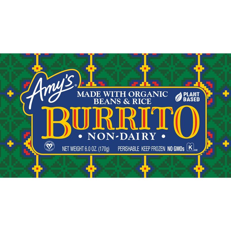 Amy&#39;s Vegan Non-Dairy Organic Bean &#38; Rice Frozen Burrito - 6oz, 5 of 6