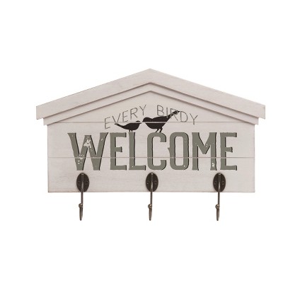 Transpac Wood 15.75 in. Off-White Spring Every Birdy Hanger