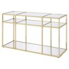 Royal Hampton 3 Tier Sofa Table with Glass Shelves and Metal Frame, Gold - 3 of 4