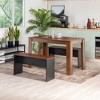FurnitureR 47.2" Dining Table Set with 2 Benches, Modern MDF Wood Table and Seating Set, Space-Saving Dining Furniture for Kitchen & Dining Room - 2 of 4