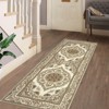 Washable Boho Floral Medallion Area Rug, Non-Slip Soft Low-Pile Printed Carpet for Indoor Home Decor in Bedroom, Living Room, Office - 4 of 4