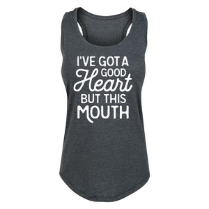 Women's - Country Casuals - Ive Got A Good Heart Graphic Racerback Tank - 1 of 4