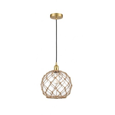 Farmhouse Rope - 1 Light Mini Pendant In Industrial Style-12.75 Inches Tall and 10 Inches Wide
