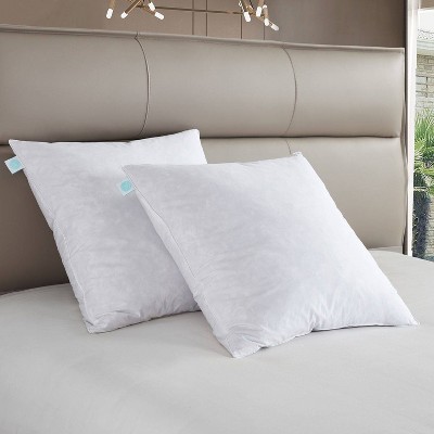 FluffCo Down & Feather Pillow - Standard - Firm - White