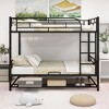 Grungis Full Over Full Loft Bed with Shelves and Guardrails,Modern Bunk Bed Can Divided Into 2 Beds,Loft and Bunk Bed for Bedroom - 2 of 4