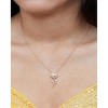 Disney Beauty and the Beast Enchanted Rose Pink Gold Over Sterling Silver and Cubic Zirconia Necklace, 18" - 2 of 4