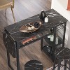 Bestier 3 Piece Bar Dining Pub Table and Chairs Set with Storage Shelves Counter Height Home Kitchen - 3 of 4