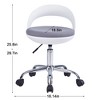 VECELO Adjustable Swivel Round Rolling Stool 360 Degree Swivel Salon Stool Modern Vanity Computer Chair Gray - 3 of 4