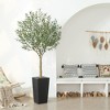 DR.Planzen 5-8FT Adjustable Artificial Olive Tree - UV Resistant Fake Plant in 15.7-22.7" Tall Planter (B/W/Coffee) for Indoor/Outdoor - 3 of 4