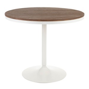 Sapphtopaz Round Dining Table Kitchen Table Industrial Dining Table in Antique Metal and Wood for Dining Room, Small Spaces - 1 of 4