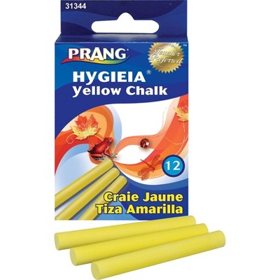 Prang (Ticonderoga) Hygieia Low Dust Chalkboard Chalk Yellow 12/Box 662759