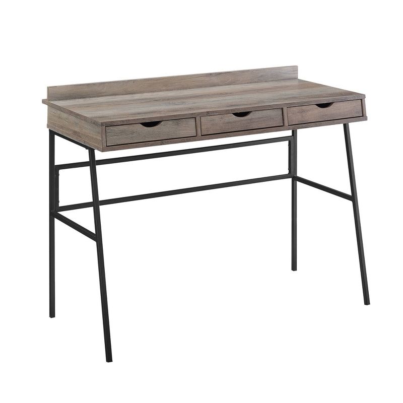 3 Drawer Angled Writing Desk with Cord Management Slots - Saracina Home, 1 of 14
