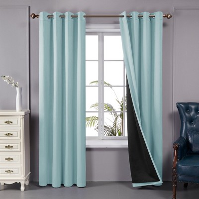 Deconovo 100 Percent Blackout Double Layers Lined Curtain (2 Panel)