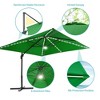 Sonkuki 11FT Round Offset Outdoor Patio Solar LED Cantilever Umbrella Aluminium Pole, 360° Rotation and Canopy Angle Adjustment - 3 of 4