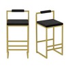 Lyngins Upholstered Velvet Bar Stools Set of 2,Modern Counter Height Barstools with Metal Frame,Dining Chair for Office Kitchen Island - 2 of 4