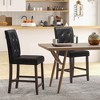 Tangkula Set of 2 Bar Stools Tufted Counter Height Pub Kitchen Chairs w/ Rubber Wood Legs - 3 of 4