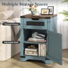 End Table with Charging Station, Nightstand with Drawer & X Barn Door - 3 of 4
