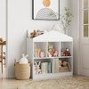 Kids Bookshelf White Toy Storage Organizer 5-Cubby Bookcase Toddlers Playhouse Cabinet Shelf Wooden Cubby Storage - 3 of 4