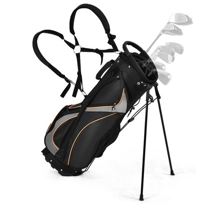 Costway Golf Stand Bag Portable Lightweight Golf Carry Club Bag w/ 8-way Divider