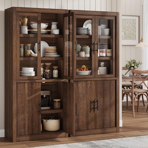 COZONY Tall Kitchen Pantry Cabinet, Farmhouse Wood Storage Cabinet with 4 Doors & Adjustable Shelves, 70" Large Organizer - 1 of 4