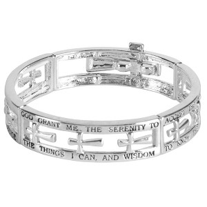 Dicksons 30-4964T Engraved Serenity Prayer One Size Silver Plated Metal Women's Charm Stretch Bracelet - 1 of 2