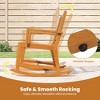 Dsvimoy Patio Accent Table Set 3 Piece Rocking Bistro Set with Acacia Wood and Rattan Backrest for Garden, Brown, 33"*24"*35.5" - 4 of 4