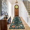 Floral rug (2'x6') for hallway, kitchen rug, ultra-thin soft, non-slip, washable, stain-resistant, bohemian style velvet rug - 2 of 4