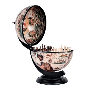 White Globe – 20" Height with Chess Holder – 13" Diameter Antique Design By Old Modern Handicrafts - 1 of 4