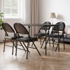 WhizMax Folding Table, Portable Folding Card Rectangle Table, PU Leather Upholstered Foldable Table, for Dining Room, Living Room, Office, Camping - 4 of 4