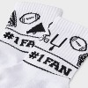 Women's Game Day "#1 Fan" Ribbed Cushioned Mid Crew Socks - Wild Fable™ White/Black 4-10 - 3 of 3