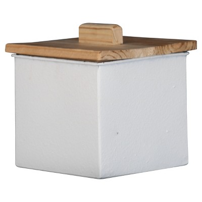 White Botanical 8x8 Lidded Decorative Wood Storage Box - Foreside Home &  Garden : Target