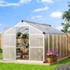 Aluminum Large Walk-in Greenhouse for Outdoors, Sliding Door & Ajustable Roof Vent, Polycarbonate Green Houses for Outside Garden,Backyard,Patio,Lawn - 2 of 4