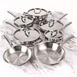 BergHOFF 12Pc 18/10 Stainless Steel Cookware Set with Stainless Steel Lid, Belly Shape