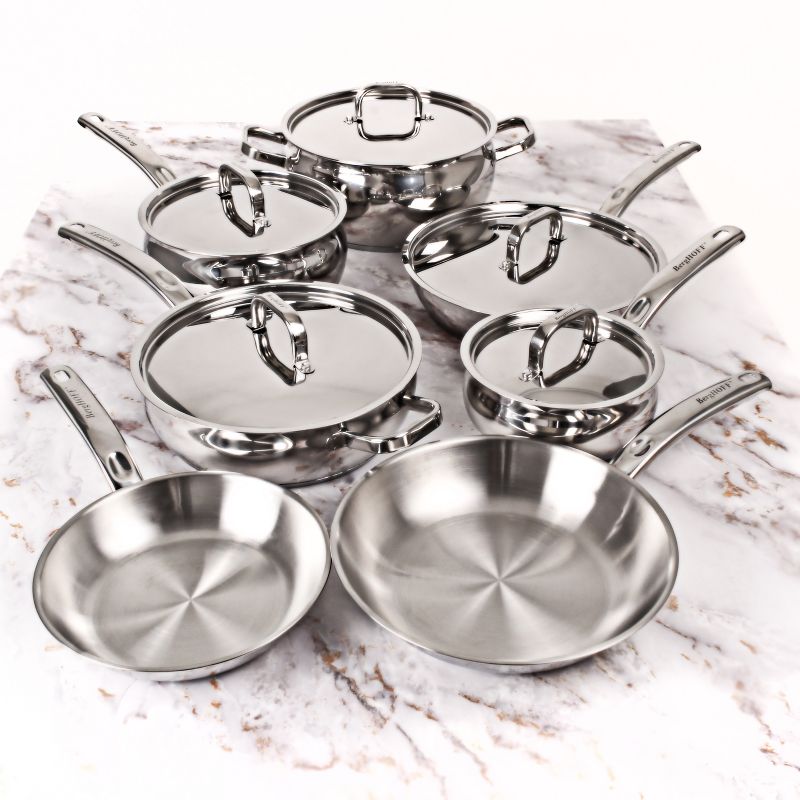 BergHOFF 12Pc 18/10 Stainless Steel Cookware Set with Stainless Steel Lid, Belly Shape, 1 of 13