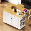 LunaLulinlk 48inch Large Kitchen Island with 2 Bar Stools, Power Outlet - 2 of 4