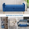 Storage Ottoman Bench, Upholstered Storage Bench With Child-safety Hinge, Soft Closing Lid, Wood Frame, Flip Top Foot Rest Long Stool For Bedroom Blue - 3 of 4