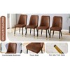 Racxily Modern Dining Chair - Soft PU Leather & Sturdy Metal Legs Dining Chair - Comfortable Design for Kitchen/Bedroom/Office - 3 of 4