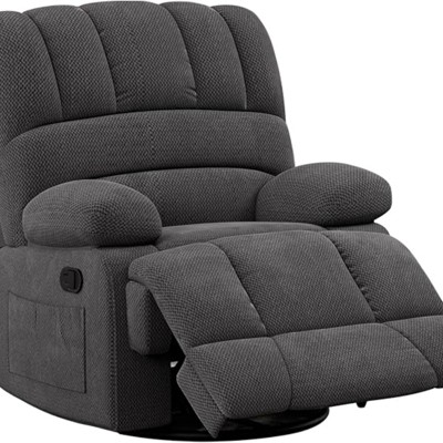 FURNIinspire Sofas Rocker Recliner Chair for Living Room, Indoor Adjustable Home Sofas for Adults and Children, Gray,40.55"*39.76"*41.34"