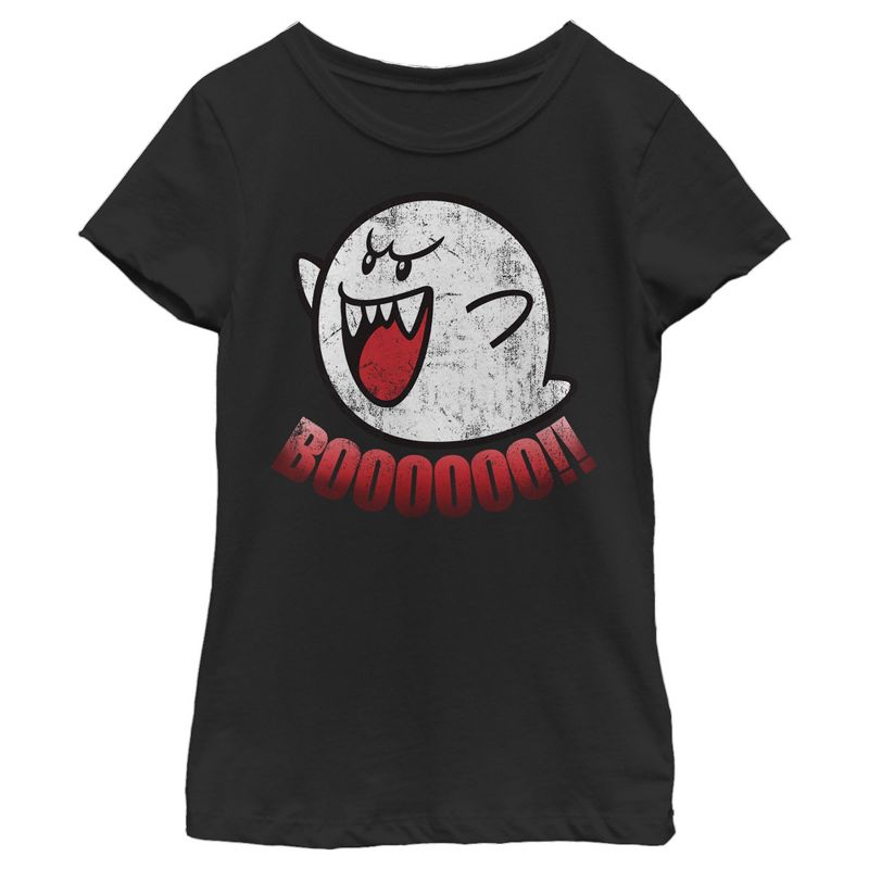 Girl's Nintendo Retro Boo Ghost T-Shirt, 1 of 4