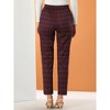 INSPIRE CHIC Women's Vintage Tartan Plaid Elastic Waist Straight Long Trousers - 4 of 4