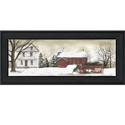 VisioGear Christmas Trees Wall Art, Printed Wall Art, Ready to Hang Framed Poster, Black Frame, Multicolor, 21"*9"*1"