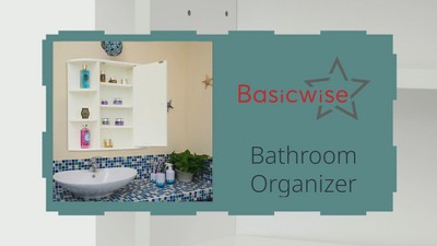 White Wall Mounted Mirrored Medicine Cabinet with Open Shelves