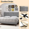 King Size Platform Bed Frame, Upholstered Bed Frame with Velvet Headboard, Wooden Slats Support, No Box Spring Required, Easy Assembly, Gray - 2 of 4